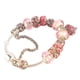thumbnail image 5 of Pulsera de cuentas de cadena de serpiente Nikou bañada en plata con colgante de corazón de diamantes de imitación rosa 7,5 pulgadas, 5 of 15