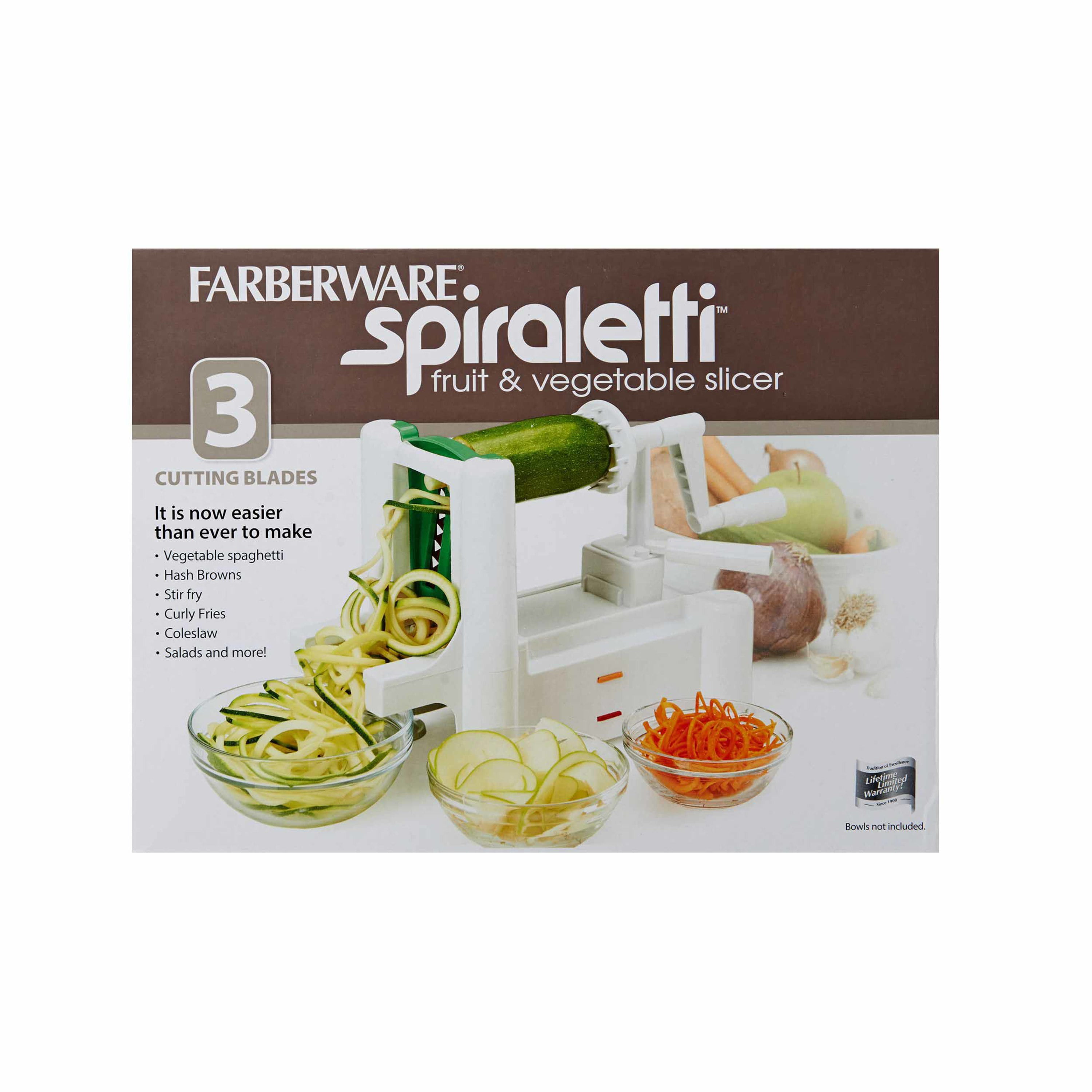 Farberware Spiraletti Fruit and Vegetable Slicer 3 cutting Blades