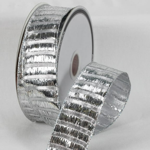 The Ribbon People Silver Lame Loose Woven Wired Craft Ribbon 1.5" x 27 Yards