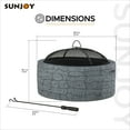 thumbnail image 6 of Sunjoy Stone Fire Pit 26 Inch, Outdoor Round Wood Burning Fire Pits with Spark Screen and Poker  Grey, 6 of 8