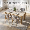 thumbnail image 4 of COLAMY RILLE 63" Dining Table for 4-6, Modern Stone Look Faux Travertine Kitchen Table with Fluted Reeded Apron, Rectangular Dinner Table for Dining Room Office, 4 of 12