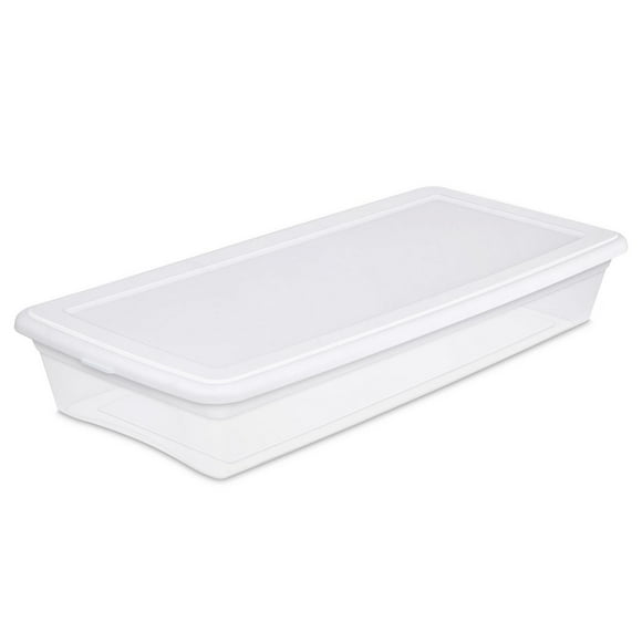 Sterilite 39 Liter Underbed White Storage Box, 39 Liter