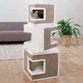 thumbnail image 4 of TRIXIE Lilo Plush & Sisal 3-Level 48.4" Cat Condo Tower with Removable Cushions, Brown, 4 of 5