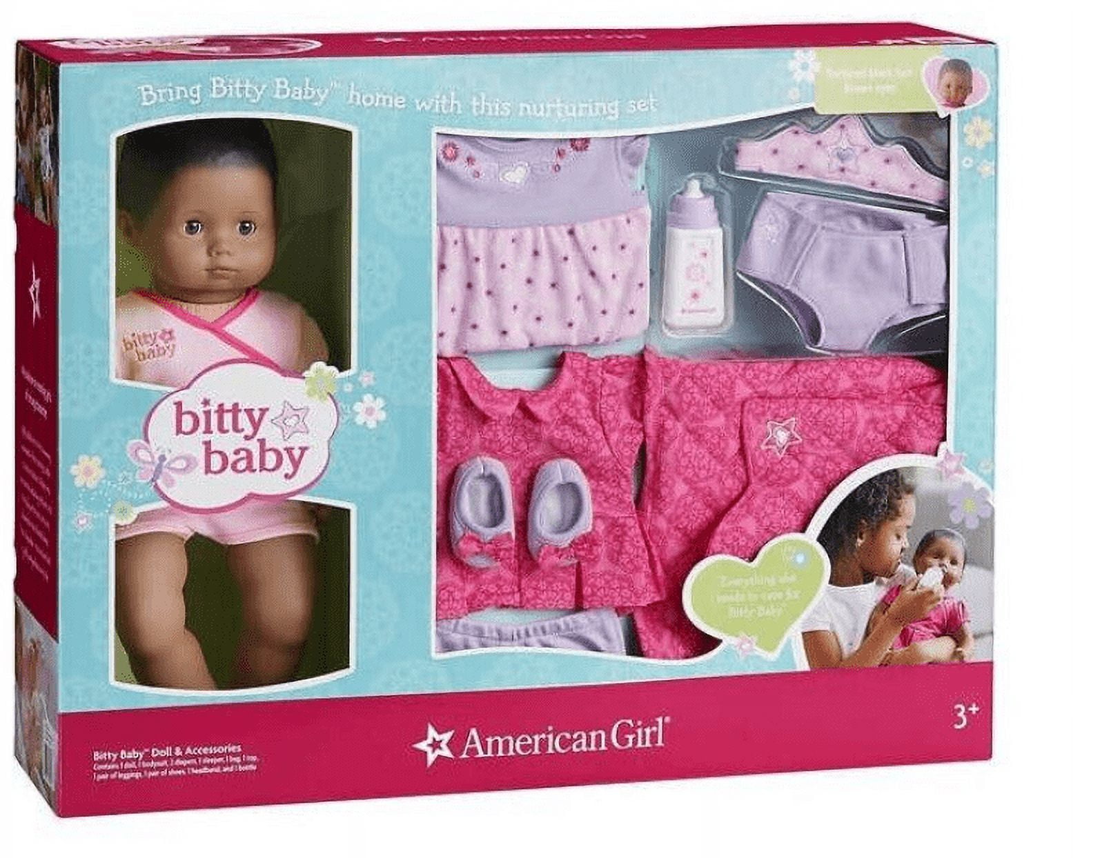 American Girl Bitty Baby BB1 15 inch Doll Gift Set Dark Skin Black Hair Brown Eyes