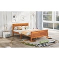 thumbnail image 3 of Wood Platform Bed Frame Sleigh Bed with Headboard, Footboard & Wood Slat Support Oak - Full, 3 of 5