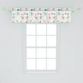 thumbnail image 2 of Ambesonne Tropical Valance Pack of 2, Flamingos on Polka Dots, 54"X12", Coral and Dark Seafoam, 2 of 4