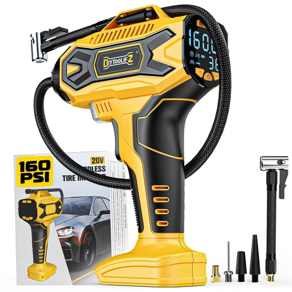 Inflador de neumáticos DIYToolifz, compresor de aire portátil inalámbrico, 160 psi