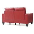 thumbnail image 4 of Passion Furniture Newbury 58 in. W Flared Arm Faux Leather Straight Sofa in Red, 4 of 5