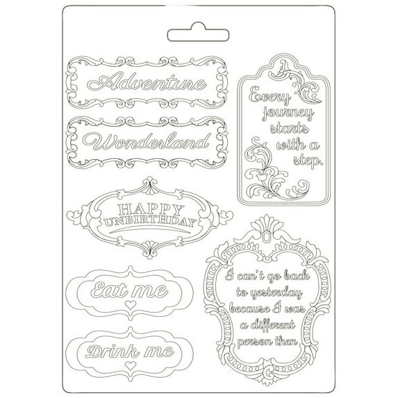 Stamperia Soft Maxi Mould A5 Alice In Wonderland Plates