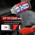 thumbnail image 2 of Baokaler Cordless Impact Wrench, Max Torque 740 Ft-lbs Impact Gun 1/2 inch, High Efficiency Brushless Motor with Fast Charger and Battery, 2 of 7