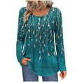 thumbnail image 2 of LEKWK Long Sleeve Shirts for Women V Neck Button Down Plaid Tops Dressy Casual Tunic Blouses Trendy Loose Fit T Shirt Going Out Outfits Streetwear, 2 of 7