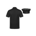 thumbnail image 2 of iiniim Men's Short Sleeve Chef Coat with Hat Kitchen Restaurant Work Wear Black XXL, 2 of 7