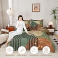 thumbnail image 3 of Castle Fairy Boho Tropical Leaf Full Size Comforter Sets 3 Pieces for Boys, Geometric Art Bedding Sets for Bedroom, Green Brown,Black Reversible, 3 of 6