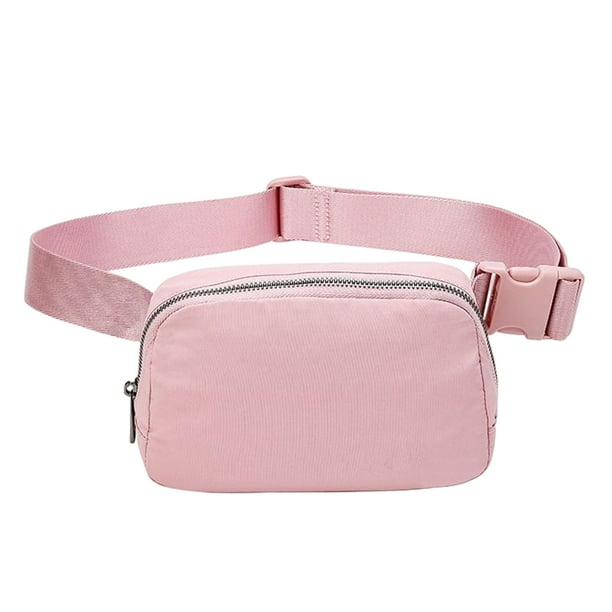Riñonera con correa ajustable, bolso de pecho, bolso de mano para mujer y hombre Rosa