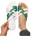 thumbnail image 5 of Womens Alippers Women's Fashionable Casual Spring And Summer Solid Color Flat Beach Slippers,Green,42, 5 of 9