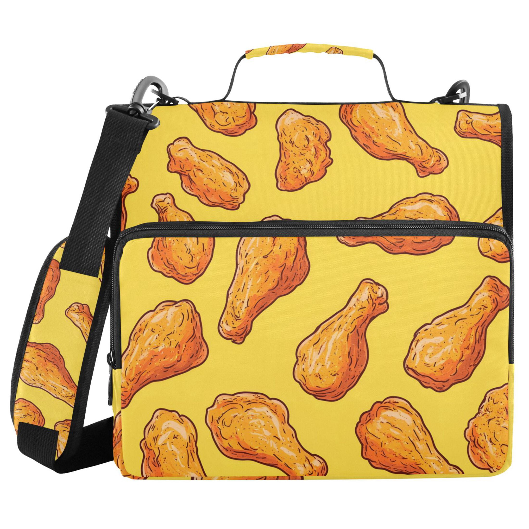 ALAZA Zipper Binder Fried Chickens 3 Ring Trapper Keeper File Folder Organizer Bag