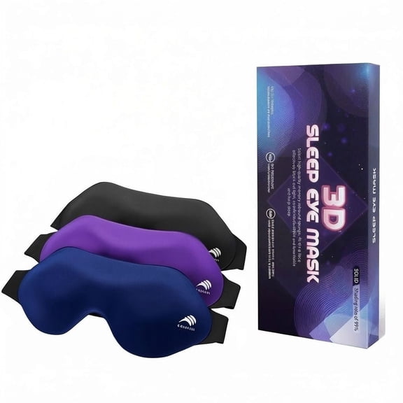 FACEMOON 3 Pack 3D Contoured Sleep Mask – Zero Pressure100% Light Blocking | Lash Extension Safe for Side Sleepers & Travel