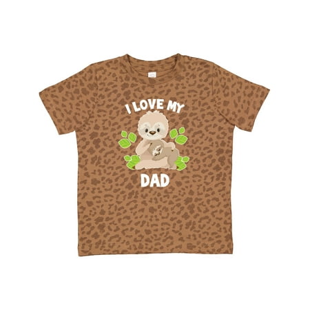 

Inktastic Cute Sloth I Love My Dad with Green Leaves Gift Toddler Boy or Toddler Girl T-Shirt