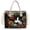 Black - Daisy Cat, variant on Hummingbird Monstera Hibiscus Print Transparent PVC Shoulder Tote, Large Waterproof Lightweight Handbag with Removable Strap, Spacious Carryall for Beach Travel and Daily Use