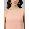thumbnail image 5 of Janasya Indian Round Neck Sleeveless Solid Peach Poly Crepe Kurta With Pant And Dupatta For Women, 5 of 7