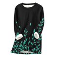 thumbnail image 1 of LMKIHUSA Chandails à Col Rond pour Femmes Boho Rétro à Imprimé Graphique, Chandail Décontracté Doublé en Molleton, Hauts Confortables à Manches Longues, Coupe Ample, Tenue de Détente 2025 Multicolore,G, 1 of 4