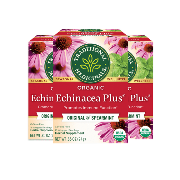 Traditional Medicinals Echinacea Plus Seasonal Tea Organic, 16 CT (Pack of 3)