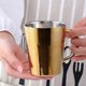 thumbnail image 4 of Gold Stainless Steel Coffee Cup with Handle, 300ml Capacity, 4 of 5