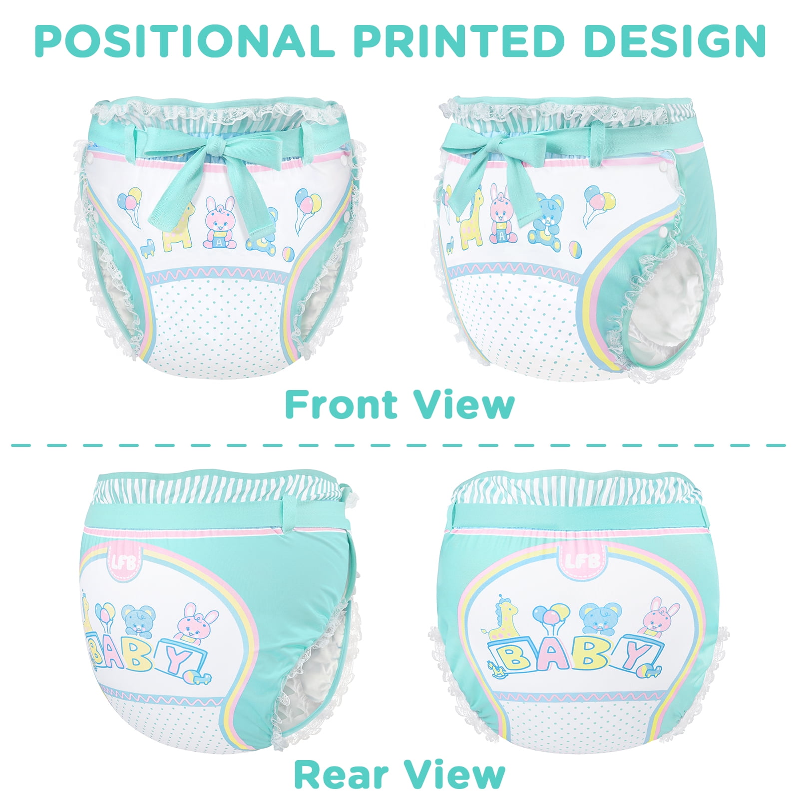 Littleforbig Silky Adult Ribbon Omutsu Diaper Wrap Cover Washable Adjustable Reusable Waterproof - Baby Parade M