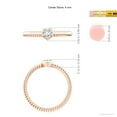 thumbnail image 5 of ANGARA Natural Bezel-Set Heart-Shaped Diamond Ribbed Ring in 14K Rose Gold for Women (Size-4mm| Color-H| Clarity-SI2) | April Birthstone, Anniversary, Jewelry Gift for Women | Natural Diamond Ring, 5 of 9