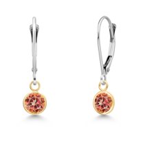 Gem Stone King 14K Two Tone Gold Ecstasy Mystic Topaz Earrings for Women | 2.00 Cttw | Gemstone November Birthstone | Round 5MM