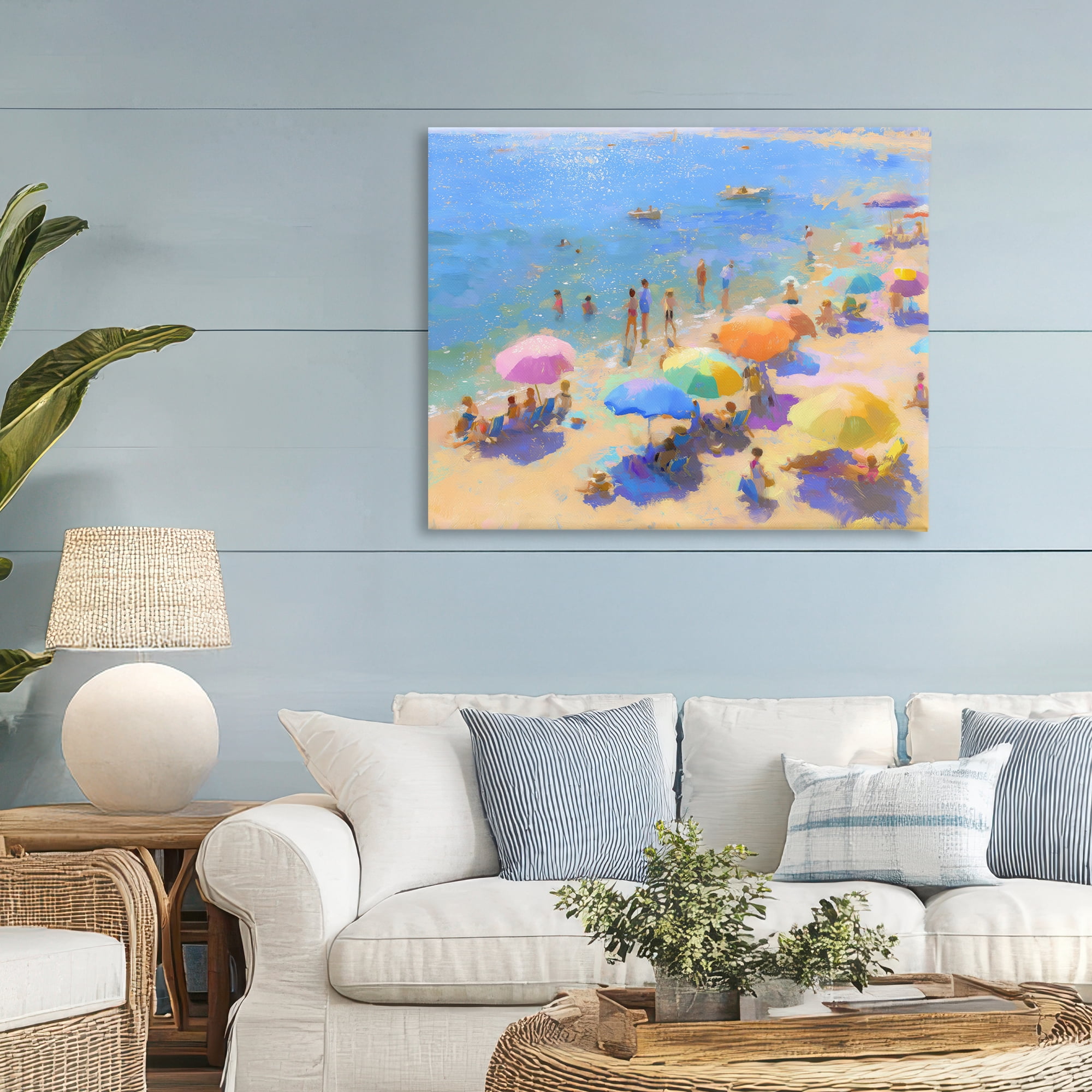 Stupell Industries Colorful Day at Beach Canvas Wall Art, design by LSR Design Studio