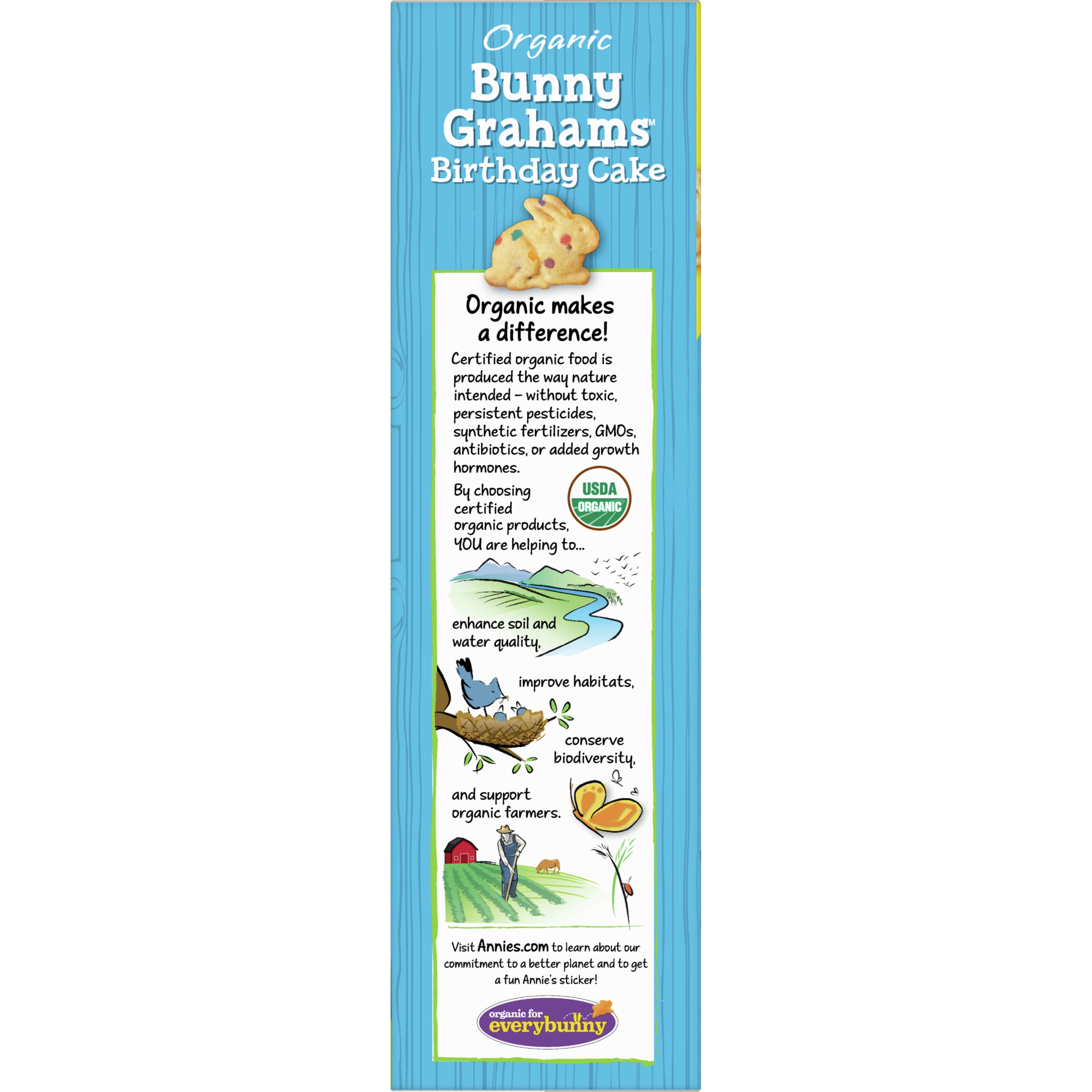 Annie's Organic Birthday Cake Whole Grain Bunny Graham Snacks, 11.25 oz