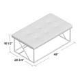 thumbnail image 5 of Furniture of America Motto Faux Leather Tufted Bench, White, 5 of 5
