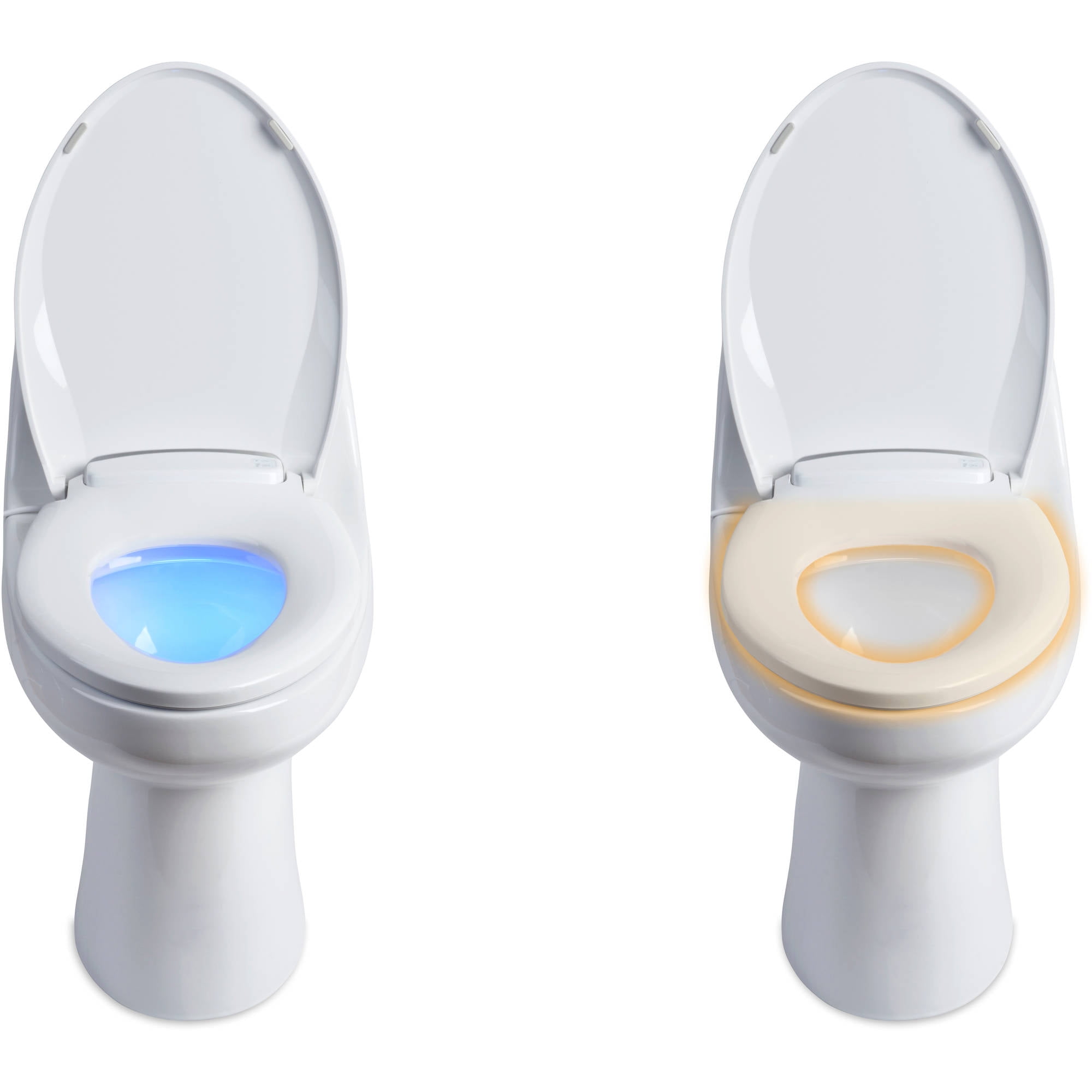 Brondell LumaWarm Heated LED Nightlight Elongated Bathroom Toilet Seat, Biscuit