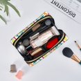 thumbnail image 3 of Math colorful pattern A Makeup Bag, Large Capacity Travel Cosmetic Bag for Women Girls- Travel Toiletry Bag Leather Portable Waterproof Makeup Case Organizer with Handle, 3 of 4