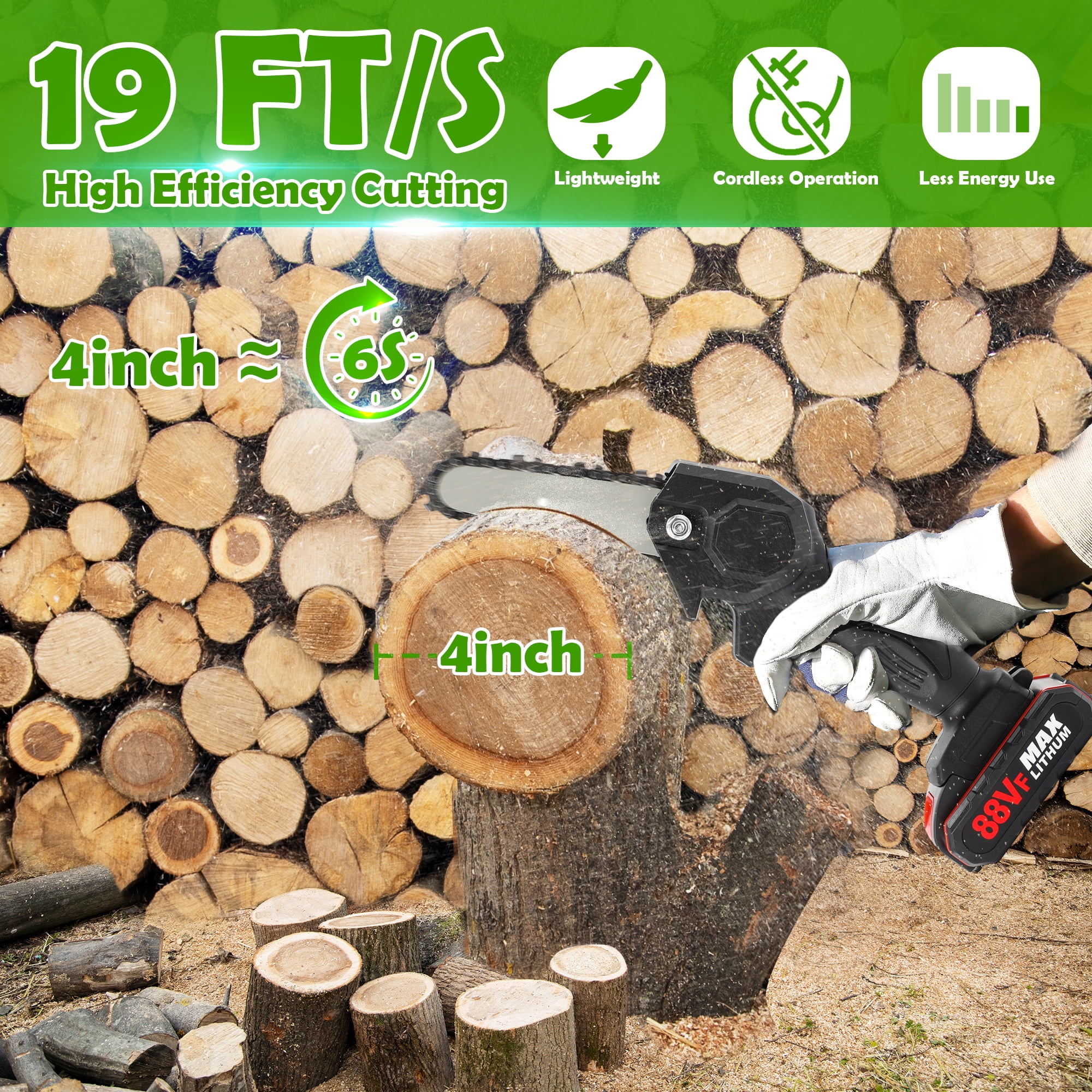 Mini Chainsaw Cordless - 4 inch Handheld Mini Electric Chainsaw, Portable  Battery Powered Chain Saws for Tree trimming Branch Wood Cutting（2  Batteries and 2 Chains） - Yahoo Shopping