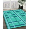 thumbnail image 2 of Ahgly Company Indoor Rectangle Patterned Bright Cyan Blue Area Rugs, 8' x 12', 2 of 6