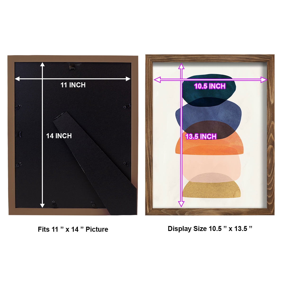 Mod Pods I -Framed Print w/glass-Walnut
