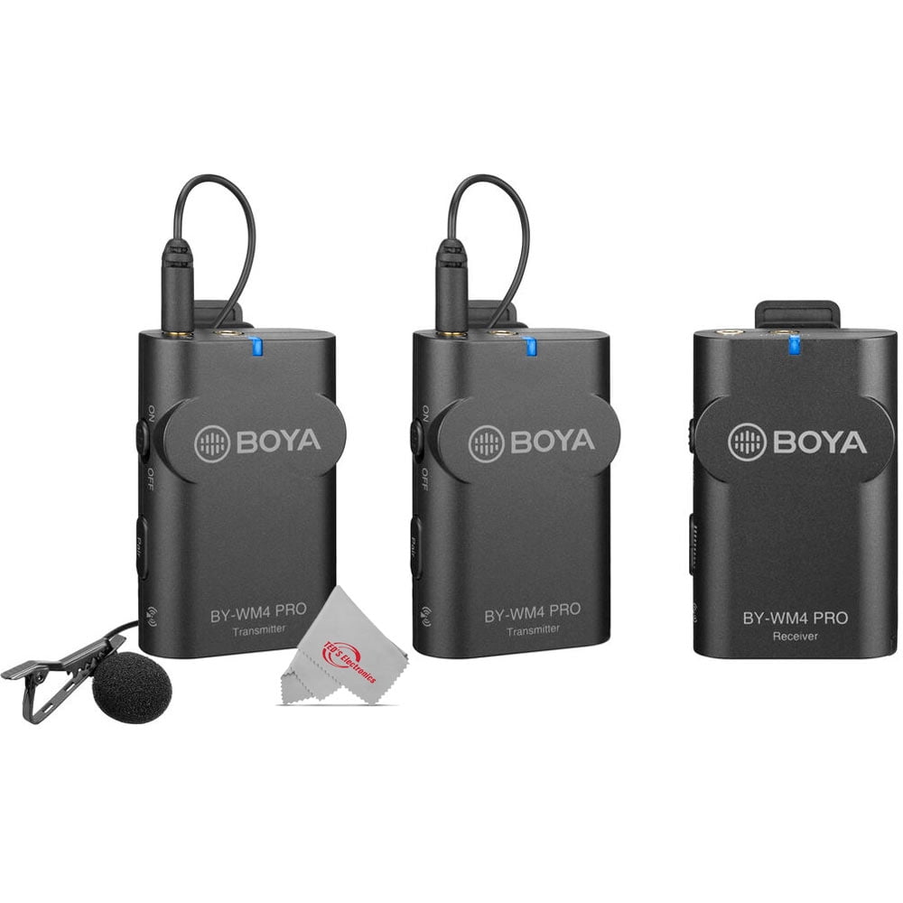 Boya BY-WM4 PRO-K2 Two-Person Digital Camera-Mount Wireless Omni Lavalier Microphone System (2.4 GHz)