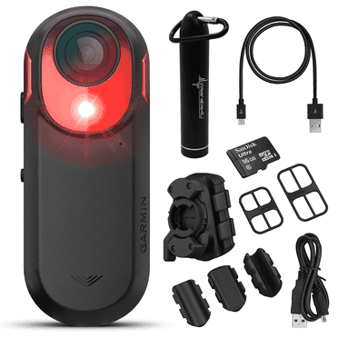 Garmin Varia RCT715 Bicycle Camera with Tail Light, Continuous Recording with Power Bundle
