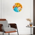 thumbnail image 3 of Battery Operated Analog Wall Clocks Non-Ticking Silent Modern Clock Decorative for Home,Office-Blue And Yellow Oil Painting(10inch), 3 of 4
