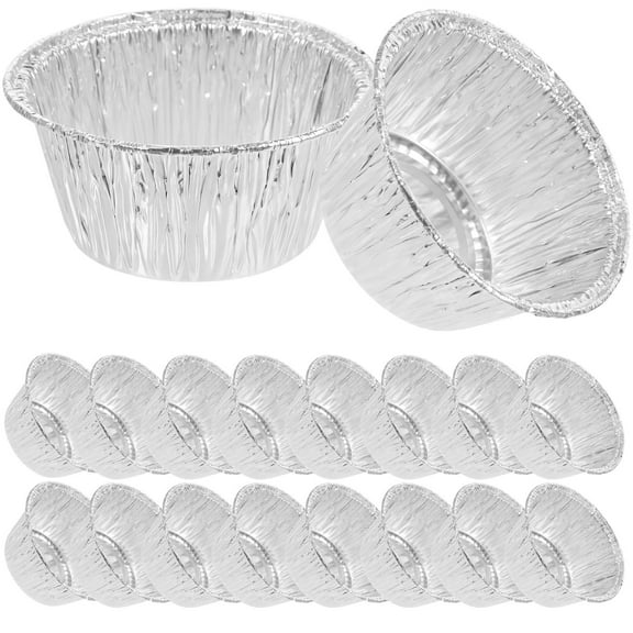 Masteelf  100 Pcs Aluminum Foil Egg Tart Holder Muffin Tins Bakeware Silver