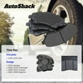 thumbnail image 2 of AutoShack Front & Rear Ceramic Brake Pad Set | Replacement for 2014 Dodge Avenger 2006-2023 Dodge Charger 2005-2008 Dodge Magnum | 8-PC, 2 of 4