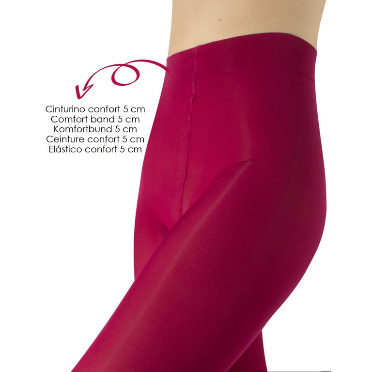 CALZITALY Opaque Colour Tights | Thick Tights | Microfiber 3D Pantyhose |  80 DEN | M, L, XL | Italian Hosiery |(L, CHERRY PINK)