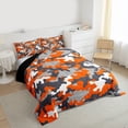 thumbnail image 3 of Erosebridal Full Size Camouflage Comforter Set 3Pcs Bedding Set Teens 1 Comforter & 2 Pillowcases(Twin,Orange), 3 of 7