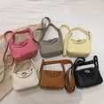 thumbnail image 3 of Bolso retro para niños, de PU, con estampado de lichi, minibolso portátil tipo bandolera para el hombro, pequeño, cuadrado, moderno, 3 of 6