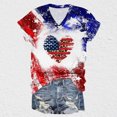 thumbnail image 4 of Brnmxoke Red White and Blue Shirts for Women,Women American Flag Heart Patriotic T-Shirt 4th of July Graphic Tees Shirts USA Flag Star Stripe Tops, 4 of 5