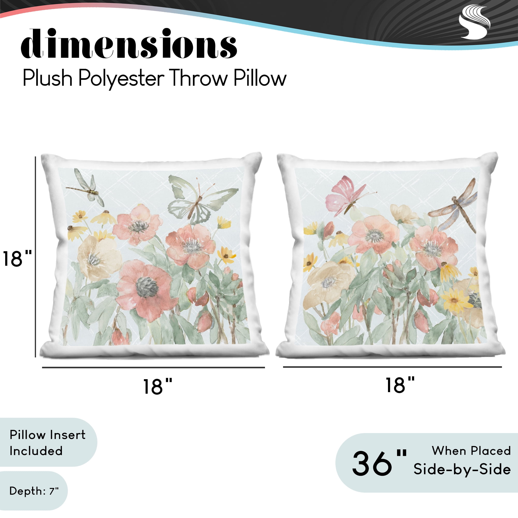 Stupell Industries Garden Joy Creatures 2 Piece Decorative Printed Throw Pillow Set, design by Lanie Loreth