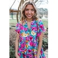 thumbnail image 5 of Plusashion Emerald Green Rose Floral Dress with Ruffles - A Touch of Romantic Elegance, 5 of 8
