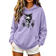 thumbnail image 2 of Molidfa Women's Edgy Skull Hoodie Rocker Graphic Oversized Halloween Pullover Sweatshirt, 2 of 5